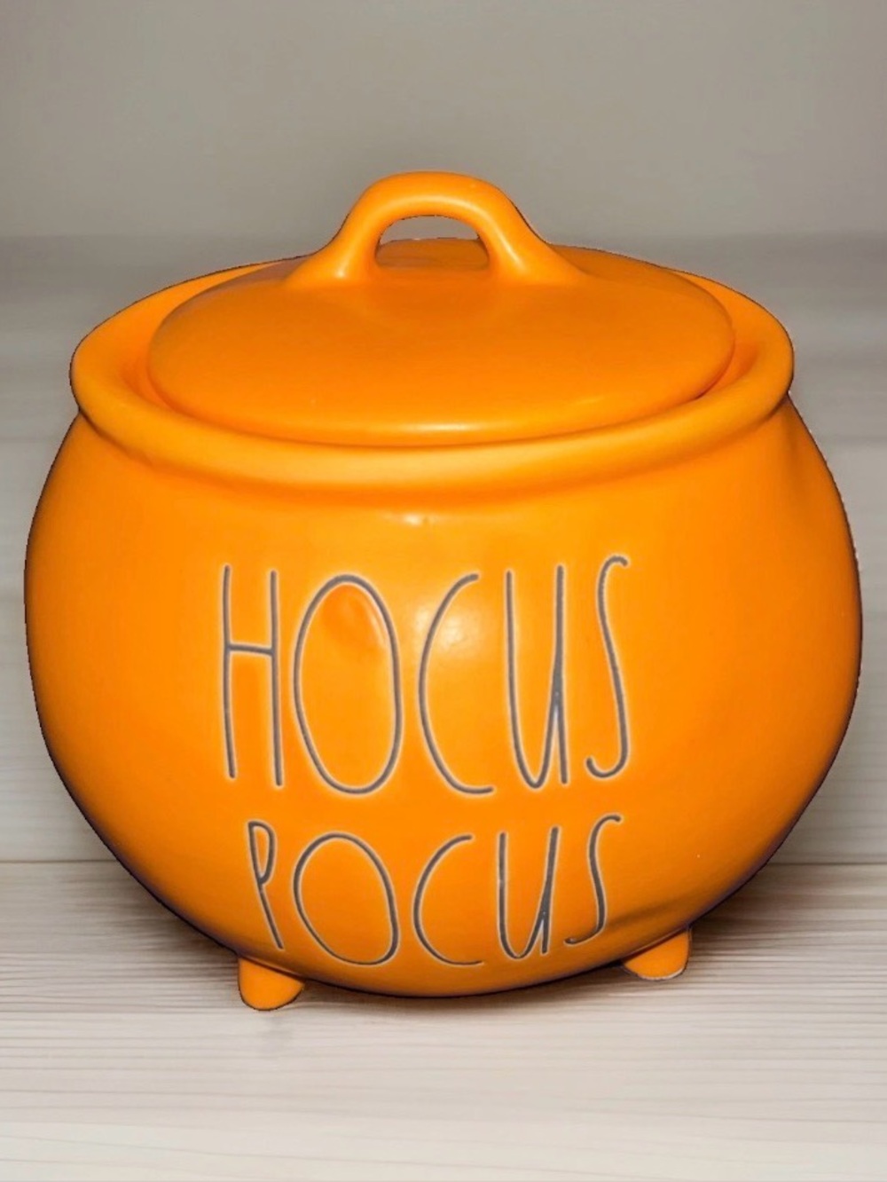 Hocus Pocus Orange Ceramic Cauldron Canister